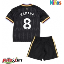 Camiseta Aston Villa Boubacar Kamara #8 Visitante Equipación para niños 2026-27 manga corta (+ pantalones cortos)